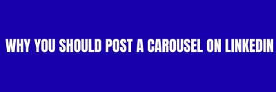 WHY POST A CAROUSEL 